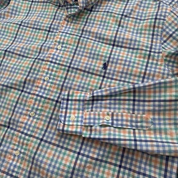 Ralph Lauren Men's Gingham Check 100% Cotton Stretch Button Down Size XLT - Picture 3 of 7